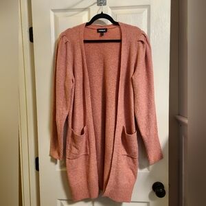 Express Orange Cardigan Sweater Long Soft